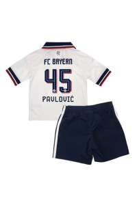 Bayern Munich Aleksandar Pavlovic #45 Jalkapallovaatteet Lasten Vieraspeliasu 2026-27 Lyhythihainen (+ Lyhyet housut)